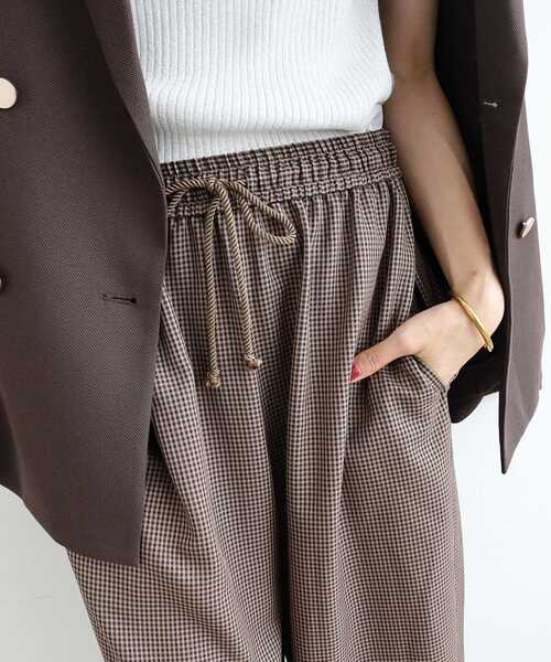 le.coeur blanc(ルクールブラン)の「《手洗い可能》ガンクラブチェックドロストパンツ(その他パンツ・レディース・ベージュ系その他2/ブラウン系その他2・38)」の21枚目の写真