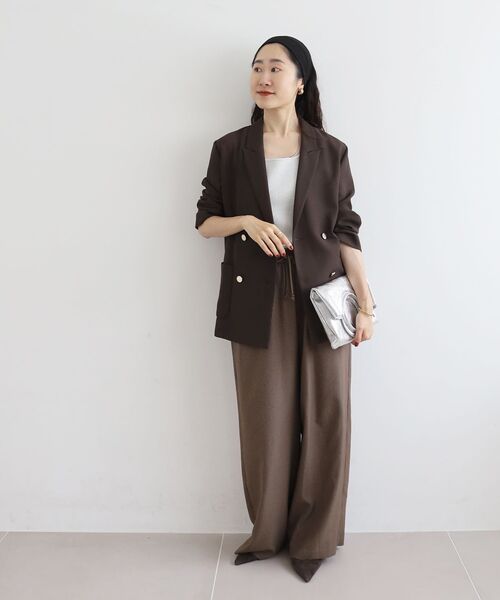 le.coeur blanc(ルクールブラン)の「《手洗い可能》ガンクラブチェックドロストパンツ(その他パンツ・レディース・ベージュ系その他2/ブラウン系その他2・38)」の22枚目の写真