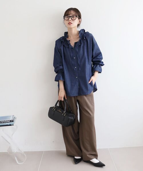 le.coeur blanc(ルクールブラン)の「《手洗い可能》ガンクラブチェックドロストパンツ(その他パンツ・レディース・ベージュ系その他2/ブラウン系その他2・38)」の22枚目の写真