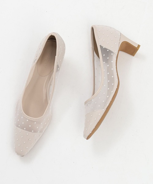 Andemiu（アンデミュウ）の「シアードットヒールパンプス587563（パンプス・レディース・ライトグレー/ブラック/アイボリー・MEDIUM/LARGE/SMALL/XS size）」の3枚目の写真