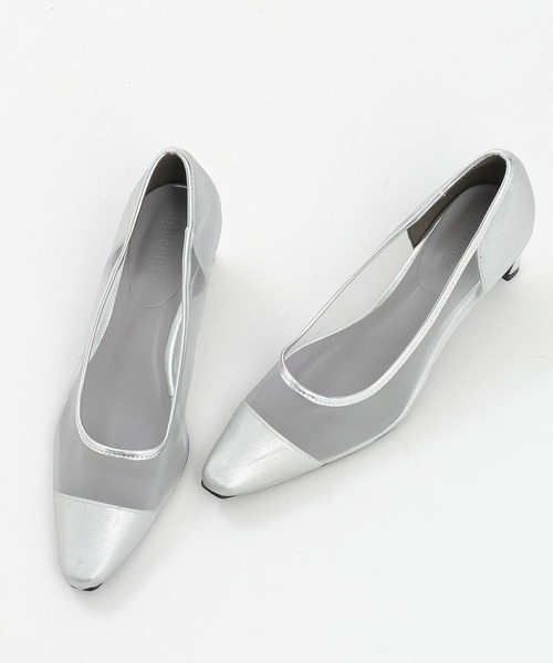 Andemiu（アンデミュウ）の「シアードットヒールパンプス587563（パンプス・レディース・ライトグレー/ブラック/アイボリー・MEDIUM/LARGE/SMALL/XS size）」の2枚目の写真