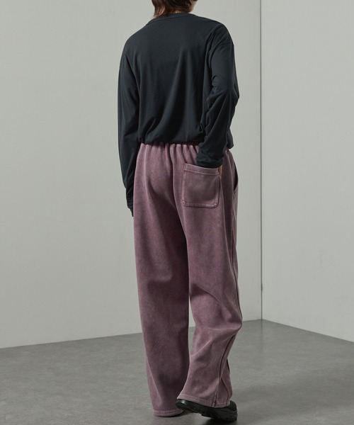 Alfred Alex(アルフレッドアレックス)の「【Alfred Alex】ヴィンテージ加工ケミカルウォッシュ ワンポイント刺繍 切り替えダンボールワイドスウェットパンツ【セットアップ対応】(スウェットパンツ・メンズ・ワイン/ブラック/グレー/ネイビー・L/M/S)」の8枚目の写真