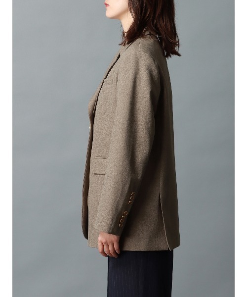 CIS.（シス）の「CIS． シグナルポイントジャケット ウォッシャブル ストレッチ ツイードライクポリエステル 無地（テーラードジャケット・レディース・グレー/ベージュ・36(7号)/38(9号)）」の4枚目の写真