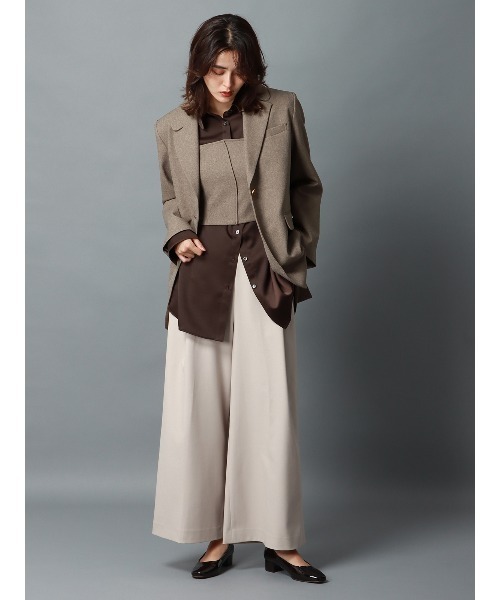 CIS.（シス）の「CIS． シグナルポイントジャケット ウォッシャブル ストレッチ ツイードライクポリエステル 無地（テーラードジャケット・レディース・グレー/ベージュ・36(7号)/38(9号)）」の13枚目の写真