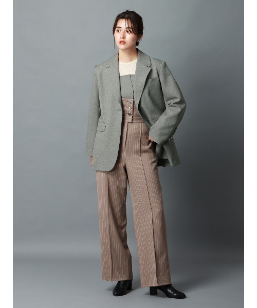 CIS.（シス）の「CIS． シグナルポイントジャケット ウォッシャブル ストレッチ ツイードライクポリエステル 無地（テーラードジャケット・レディース・グレー/ベージュ・36(7号)/38(9号)）」の14枚目の写真