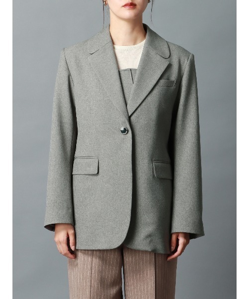 CIS.（シス）の「CIS． シグナルポイントジャケット ウォッシャブル ストレッチ ツイードライクポリエステル 無地（テーラードジャケット・レディース・グレー/ベージュ・36(7号)/38(9号)）」の15枚目の写真