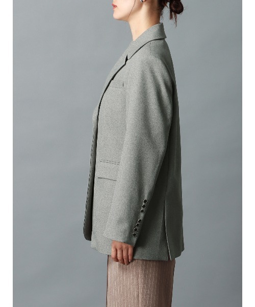 CIS.（シス）の「CIS． シグナルポイントジャケット ウォッシャブル ストレッチ ツイードライクポリエステル 無地（テーラードジャケット・レディース・グレー/ベージュ・36(7号)/38(9号)）」の16枚目の写真