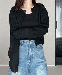 クルーネックニットカーディガン
