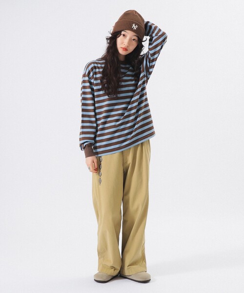 BEAMS BOY（ビームスボーイ）の「ベーシック ボーダー ロングスリーブ（Tシャツ/カットソー・レディース・パープル/ブラウン/ブルー・ONE SIZE）」の4枚目の写真