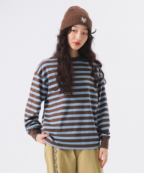 BEAMS BOY（ビームスボーイ）の「ベーシック ボーダー ロングスリーブ（Tシャツ/カットソー・レディース・パープル/ブラウン/ブルー・ONE SIZE）」の6枚目の写真