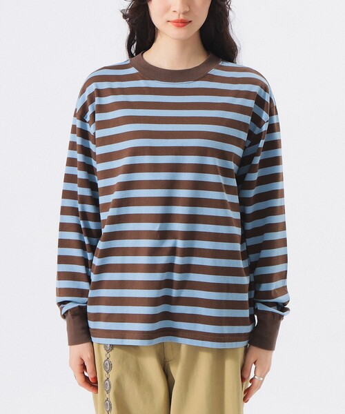 BEAMS BOY（ビームスボーイ）の「ベーシック ボーダー ロングスリーブ（Tシャツ/カットソー・レディース・パープル/ブラウン/ブルー・ONE SIZE）」の9枚目の写真
