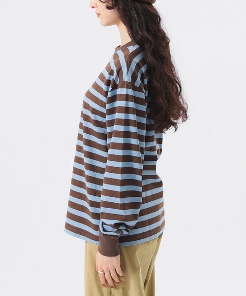 BEAMS BOY（ビームスボーイ）の「ベーシック ボーダー ロングスリーブ（Tシャツ/カットソー・レディース・パープル/ブラウン/ブルー・ONE SIZE）」の10枚目の写真