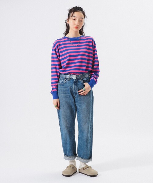 BEAMS BOY（ビームスボーイ）の「ベーシック ボーダー ロングスリーブ（Tシャツ/カットソー・レディース・パープル/ブラウン/ブルー・ONE SIZE）」の12枚目の写真