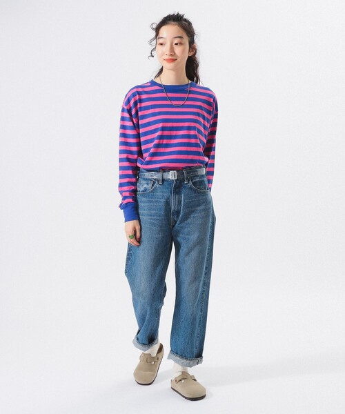 BEAMS BOY（ビームスボーイ）の「ベーシック ボーダー ロングスリーブ（Tシャツ/カットソー・レディース・パープル/ブラウン/ブルー・ONE SIZE）」の13枚目の写真