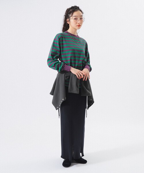 BEAMS BOY（ビームスボーイ）の「ベーシック ボーダー ロングスリーブ（Tシャツ/カットソー・レディース・パープル/ブラウン/ブルー・ONE SIZE）」の15枚目の写真