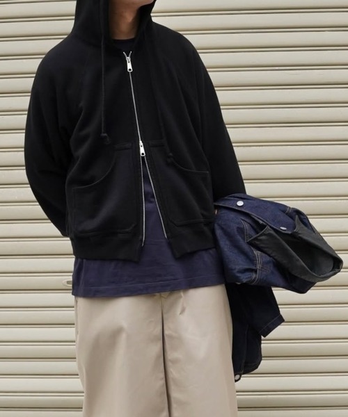 MATSUFUJI（マツフジ）の「【MATSUFUJI】 Zip up Sweat Hoodie（パーカー・メンズ・ブラック・3）」の7枚目の写真