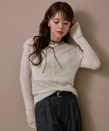 ニット/セーター LAULEN sheer loose knit LAULEN｜ローレンのニット/セーター（ホワイト/白色系）通販 - ZOZOTOWN