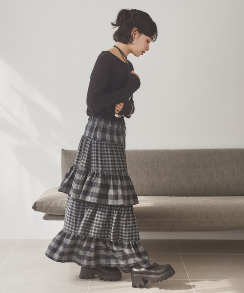 LAULEN(ローレン)の「wool mohair 2way sheer knit /ウールモヘアブレンド2ウェイシアーニット(ニット/セーター・レディース・ホワイト/グレー/ブラック・FREE)」の10枚目の写真