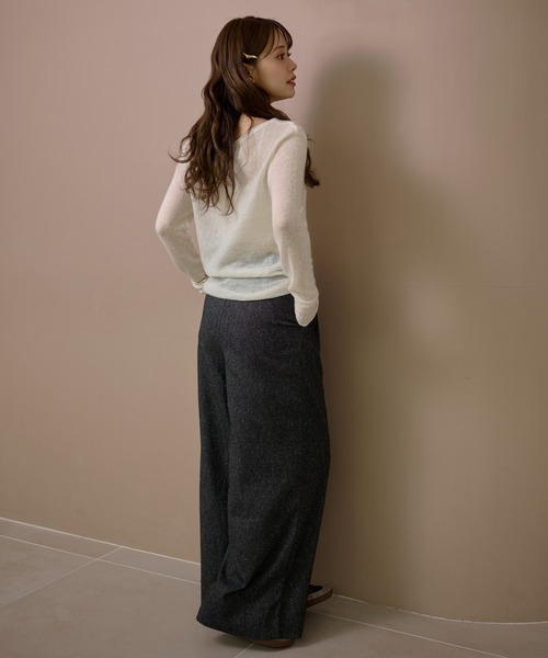 LAULEN(ローレン)の「wool mohair 2way sheer knit /ウールモヘアブレンド2ウェイシアーニット(ニット/セーター・レディース・ホワイト/グレー/ブラック・FREE)」の19枚目の写真