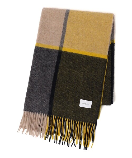 SHIPS any（シップス エニィ）の「SHIPS any: ウール チェック ストール（ストール/ショール・レディース・ブルー/ライトグレー/イエロー・ONE SIZE）」の12枚目の写真