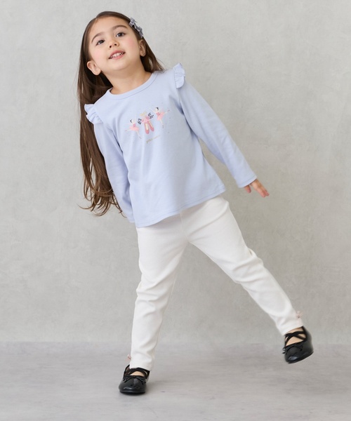 petit main（プティマイン）の「【プティプラ】GIRLS10分丈レギンス（レギンス/スパッツ・キッズ・チャコール/アイボリー/ブラック/レッド/ピンク/カラフル/モカ/ブルーグレー/スモークピンク/ブルー・100cm/110cm/130cm/120cm/80ｃｍ/90cm）」の14枚目の写真