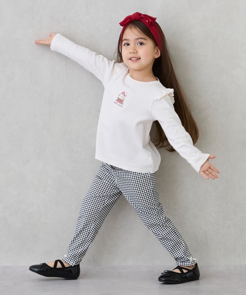 petit main（プティマイン）の「【プティプラ】GIRLS10分丈レギンス（レギンス/スパッツ・キッズ・チャコール/アイボリー/ブラック/レッド/ピンク/カラフル/モカ/ブルーグレー/スモークピンク/ブルー・100cm/110cm/130cm/120cm/80ｃｍ/90cm）」の15枚目の写真