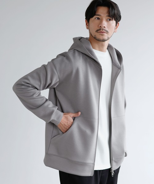 SPU(スプ)の「【セットアップ対応】防シワ・抗ピリング・ウォッシャブル ハイポンチダブルZIPパーカー(パーカー・メンズ・チャコール/ネイビー/ブラック/グレー/杢グレー/グレー系・S/M/L/XL)」の12枚目の写真