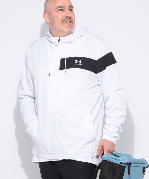 UNDER ARMOUR(アンダーアーマー)の「アンダーアーマー パーカー メンズ 大きいサイズ LOOSE 裏メッシュ フルジップ ジャケット MESH LINER CB JACKET トレーニング UNDER ARMOUR(その他アウター・メンズ・ホワイト/ブラック・4XL/5XL/3XL)」の3枚目の写真