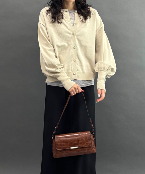 NICOLE white（ニコルホワイト）の「クロコ型押しスクエアバッグ（ショルダーバッグ・レディース・ブラウン/ブラック・FREE）」の20枚目の写真