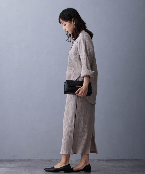 NICOLE white（ニコルホワイト）の「クロコ型押しスクエアバッグ（ショルダーバッグ・レディース・ブラウン/ブラック・FREE）」の3枚目の写真