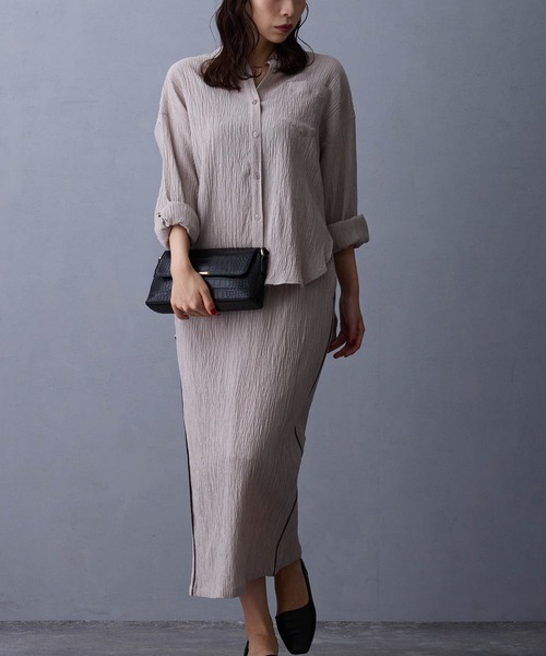 NICOLE white（ニコルホワイト）の「クロコ型押しスクエアバッグ（ショルダーバッグ・レディース・ブラウン/ブラック・FREE）」の4枚目の写真