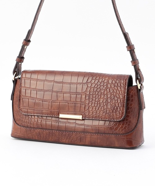 セール】クロコ型押しスクエアバッグ（ショルダーバッグ
