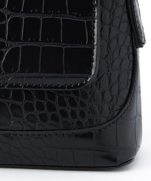 NICOLE white（ニコルホワイト）の「クロコ型押しスクエアバッグ（ショルダーバッグ・レディース・ブラウン/ブラック・FREE）」の14枚目の写真
