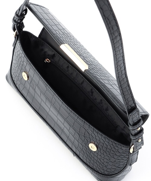 NICOLE white（ニコルホワイト）の「クロコ型押しスクエアバッグ（ショルダーバッグ・レディース・ブラウン/ブラック・FREE）」の15枚目の写真