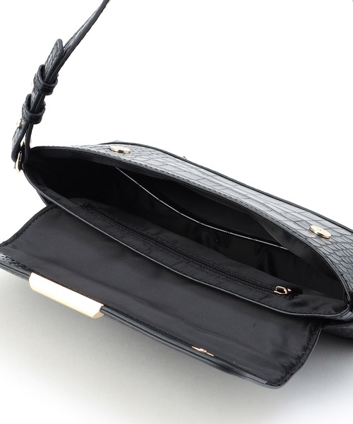 NICOLE white（ニコルホワイト）の「クロコ型押しスクエアバッグ（ショルダーバッグ・レディース・ブラウン/ブラック・FREE）」の16枚目の写真