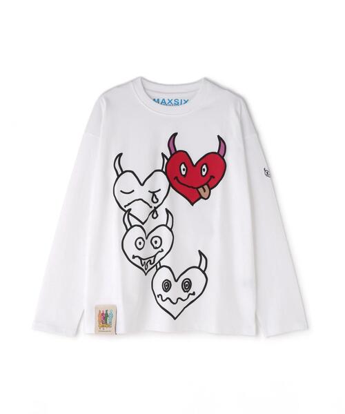 maxsix(マックスシックス)の「maxsix(マックスシックス)ONI HERTS L/S TEE(Tシャツ/カットソー・メンズ・ブラック/ホワイト・M/L)」の1枚目の写真