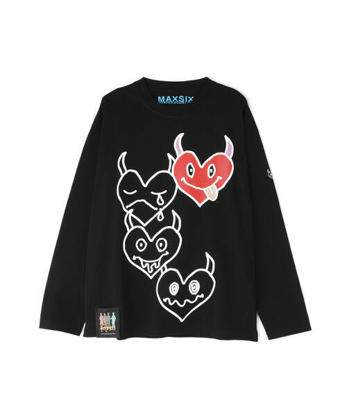 maxsix(マックスシックス)の「maxsix(マックスシックス)ONI HERTS L/S TEE(Tシャツ/カットソー・メンズ・ブラック/ホワイト・M/L)」の2枚目の写真