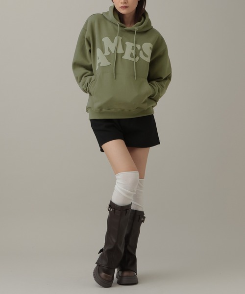 AMESWORLDWIDE（アメスワールドワイド）の「【UNISEX】AMES WORLDWIDE ／BIG TYPOフーディー（パーカー・レディース・ブラック/グレー/カーキ・MEDIUM/SMALL/LARGE）」の22枚目の写真