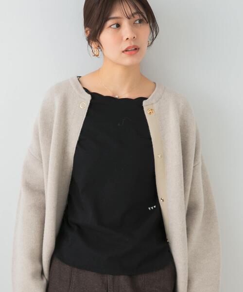 F by ROSSO(エフバイロッソ)の「F by ROSSO スカラッププルオーバー(Tシャツ/カットソー・レディース・オフホワイト/グレー/ブラック・FREE)」の3枚目の写真