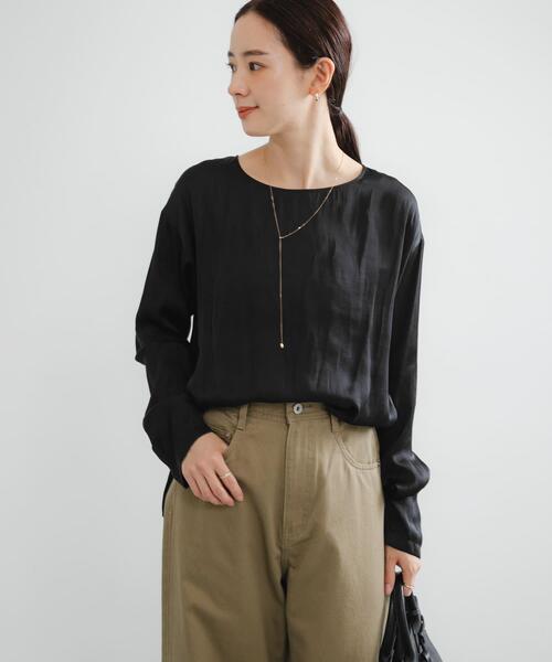 URBAN RESEARCH(アーバンリサーチ)の「ヴィンテージサテンTシャツブラウス(シャツ/ブラウス・レディース・ブラック/オフホワイト・FREE)」の18枚目の写真