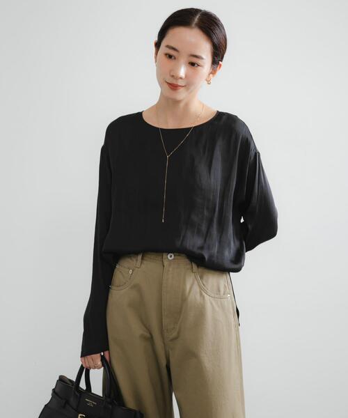 URBAN RESEARCH(アーバンリサーチ)の「ヴィンテージサテンTシャツブラウス(シャツ/ブラウス・レディース・ブラック/オフホワイト・FREE)」の19枚目の写真