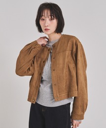 FMiBL（ファミル）の「フェイクスウェードノーカラージャケット（ノーカラージャケット）」