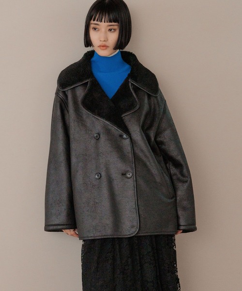 LOWRYS FARM（ローリーズファーム）の「ムートンジャケット  580818（ムートンコート・レディース・ブラウン/ブラック・FREE）」の2枚目の写真