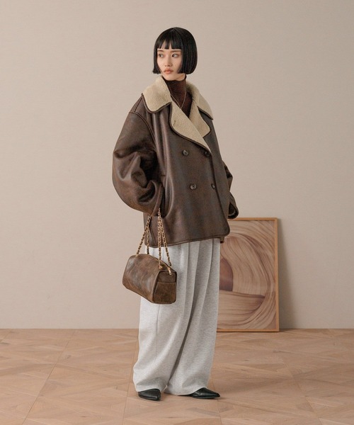 LOWRYS FARM（ローリーズファーム）の「ムートンジャケット  580818（ムートンコート・レディース・ブラウン/ブラック・FREE）」の17枚目の写真