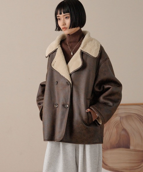 LOWRYS FARM（ローリーズファーム）の「ムートンジャケット  580818（ムートンコート・レディース・ブラウン/ブラック・FREE）」の19枚目の写真