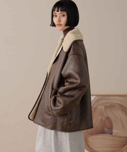 LOWRYS FARM（ローリーズファーム）の「ムートンジャケット  580818（ムートンコート・レディース・ブラウン/ブラック・FREE）」の20枚目の写真