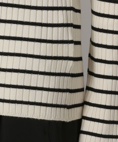 LAKOLE(ラコレ)の「12ゲージ袖配色ニット / 575972(ニット/セーター・レディース・モカ/ホワイト×ブラック/ブラック/ブルー・FREE)」の18枚目の写真