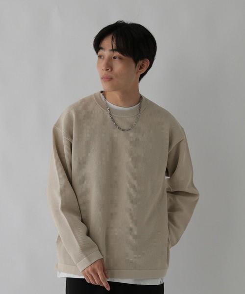 GLOBAL WORK（グローバルワーク）の「トクトク2SET/メッシュプルオーバー/CLEAN MODE/586519（ニット/セーター・メンズ・アイボリー/ネイビー/ダークグリーン/チャコールグレー・X-LARGE/SMALL/LARGE/MEDIUM）」の11枚目の写真