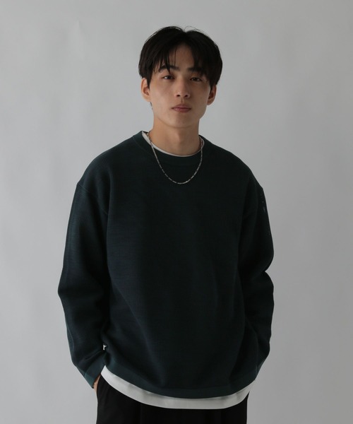 GLOBAL WORK（グローバルワーク）の「トクトク2SET/メッシュプルオーバー/CLEAN MODE/586519（ニット/セーター・メンズ・アイボリー/ネイビー/ダークグリーン/チャコールグレー・X-LARGE/SMALL/LARGE/MEDIUM）」の14枚目の写真