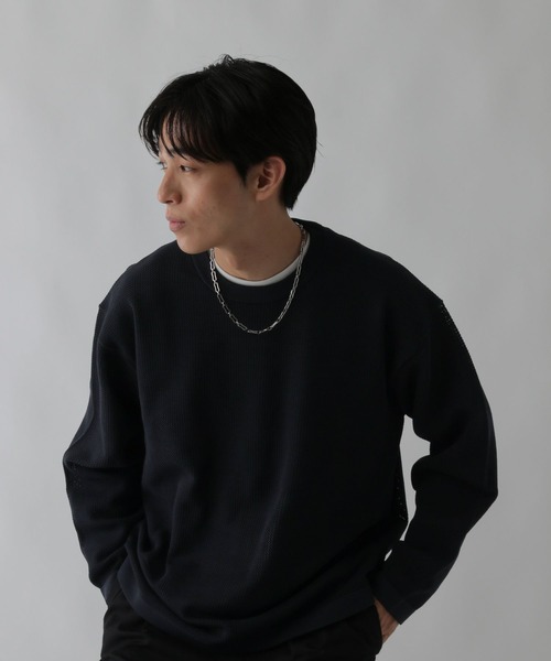 GLOBAL WORK（グローバルワーク）の「トクトク2SET/メッシュプルオーバー/CLEAN MODE/586519（ニット/セーター・メンズ・アイボリー/ネイビー/ダークグリーン/チャコールグレー・X-LARGE/SMALL/LARGE/MEDIUM）」の22枚目の写真